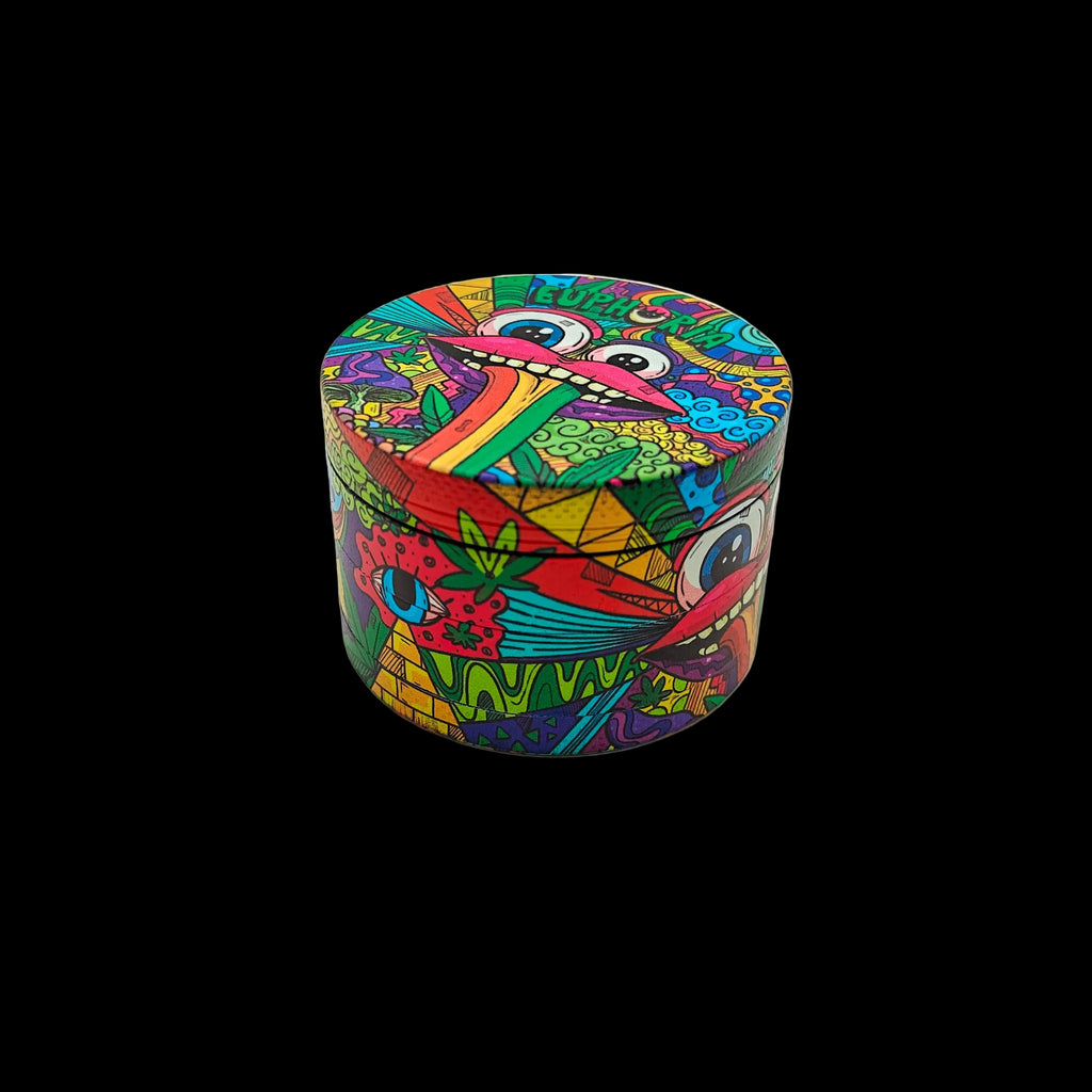 Grinder Euphoria Vibrant Mouth 63mm fermé design psychédélique multicolore
