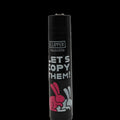Briquet Clipper noir rechargeable avec inscription “Let’s Copy Them!” et illustration de deux lapins stylisés, design street-art original